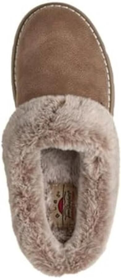 Dames Slipper Cozy Blend met Imitatiebont Taupe - Foto 1