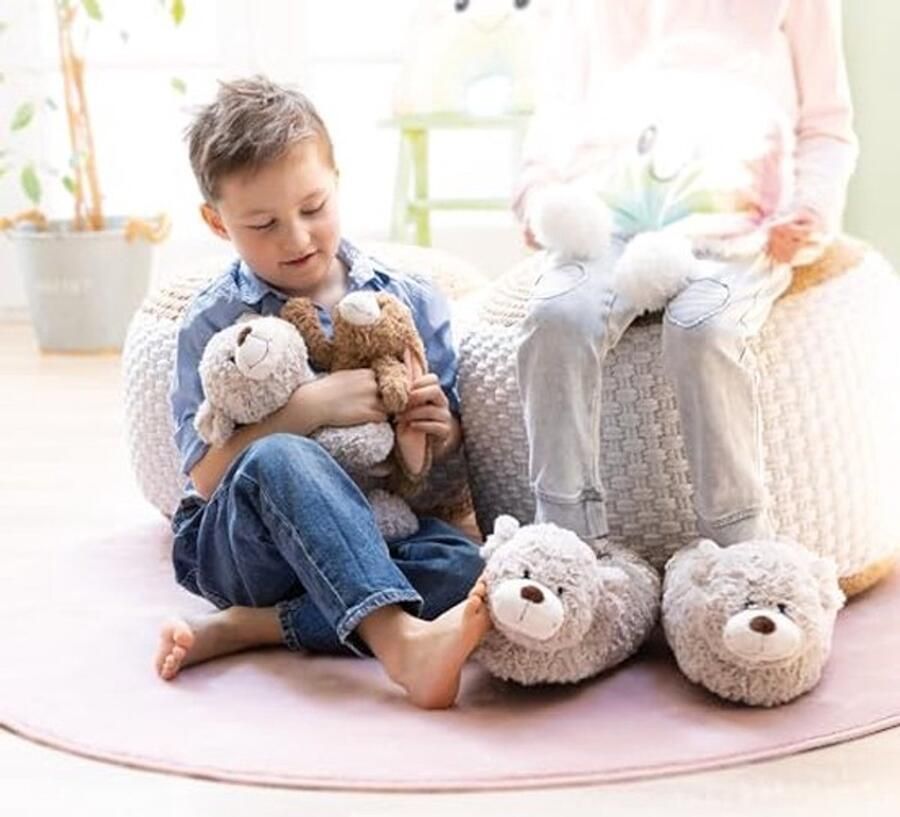 Slippers met Dierenprint Bruin voor Kinderen en Volwassenen