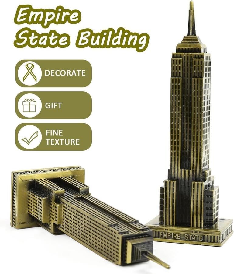 Empire State Building Model Bronzen Metalen Sculptuur Standbeeld