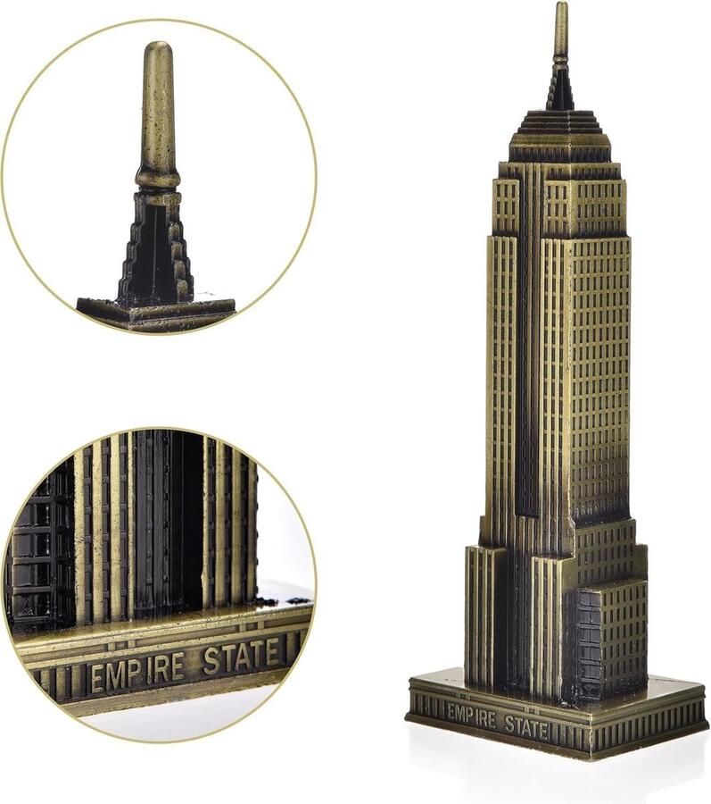 Empire State Building Model Bronzen Metalen Sculptuur Standbeeld - Foto 2