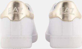 Emporio Armani EA7 Witte leren sneakers met adelaarslogo White Dames