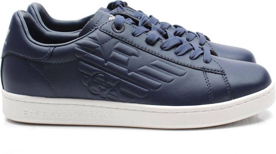 Emporio Armani EA7 Blauwe Marineblauwe Sneakers met Ingedrukt Logo Blue Heren