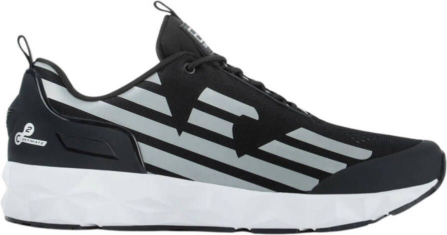 Emporio Armani EA7 Unisex Sneaker Hardlopen Training Mesh Rubber Zwart Zilver Black Heren