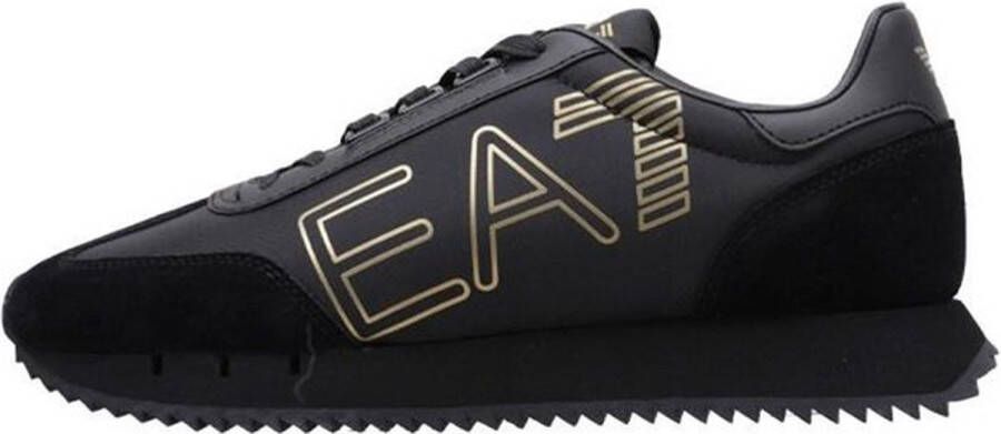 Emporio Armani EA7 Zwarte Casual Textiel Sneakers met 3cm Rubberen Zool Black Heren