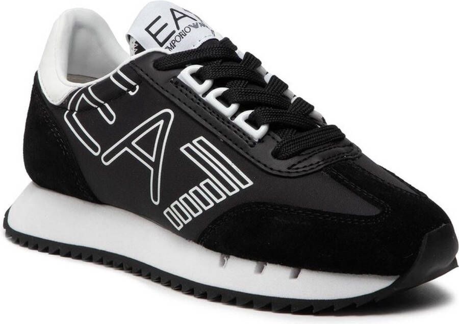 Emporio Armani EA7 Zwarte Casual Textiel Sneakers met 3cm Rubberen Zool Black Heren