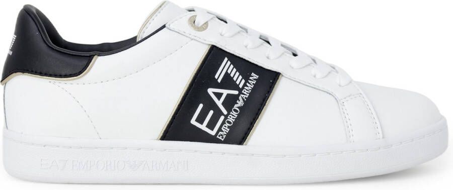 Emporio Armani EA7 Eenoudige en eelzijdige leren sneakers White Heren