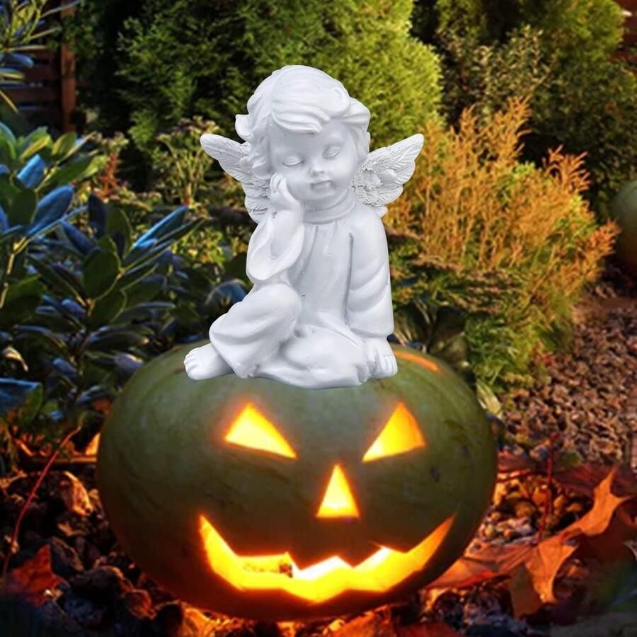 Engelen beeldje kleine slapende engel standbeelden schattige engel sculptuur voor binnen buiten huis tuin decoratie(#2)…