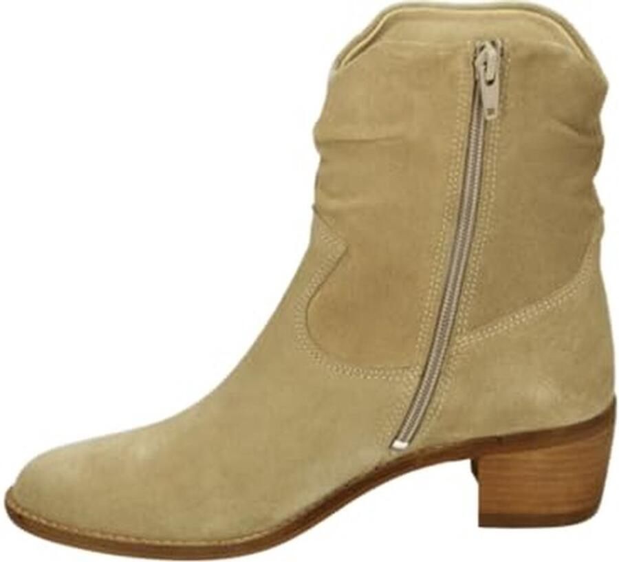 Elzusha Enkellaarsjes Beige Suede