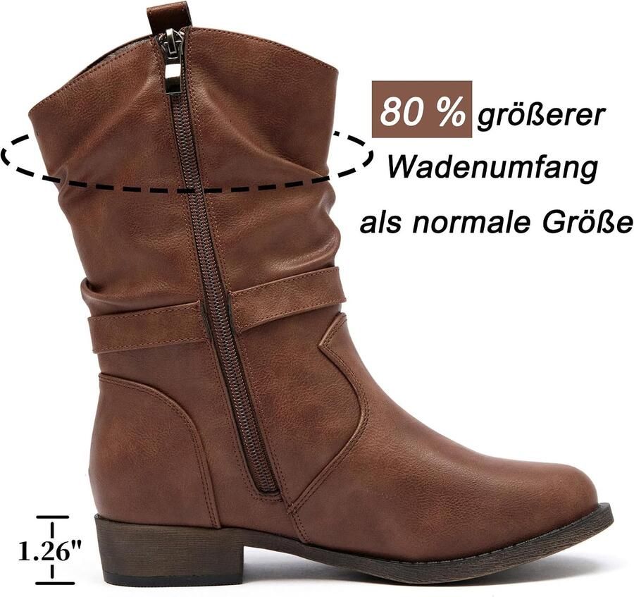Enkellaarsjes met lage hak voor dames met rits
