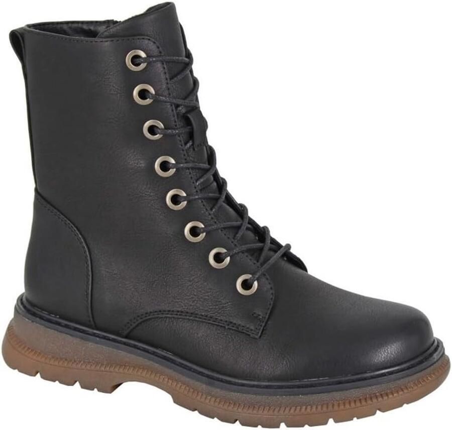 Enkellaarsjes Veters Rits Hoge Laarsjes Dagelijks Gebruik 8 Oogjes Twee Gespen