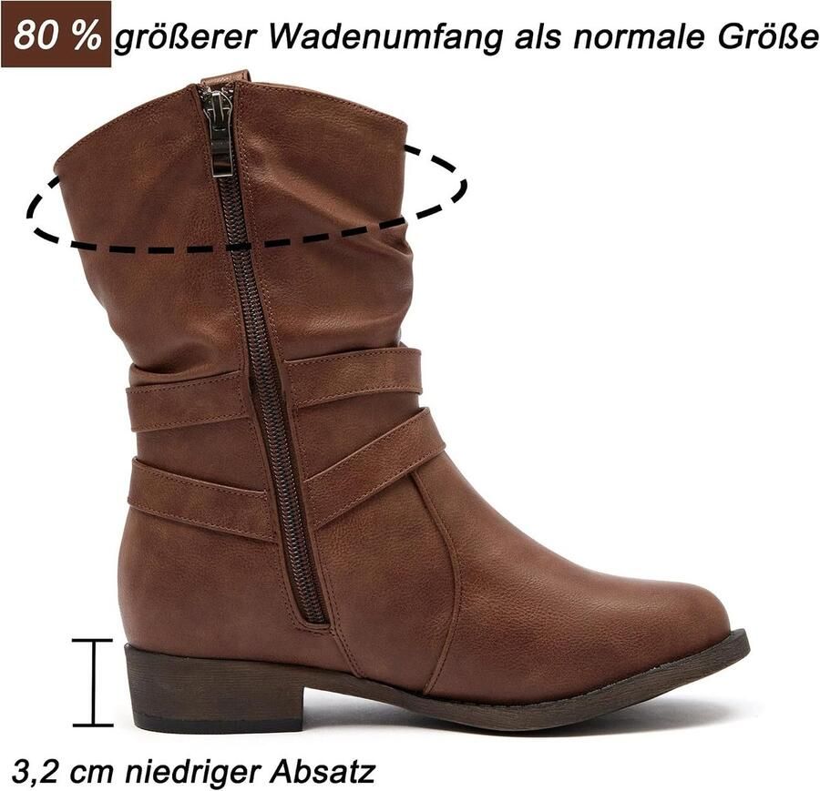 Enkellaarsjes voor dames met gesp en riem ronde neus klassieke ritssluiting aan de zijkant comfortabel platform lage dikke hak comfortabele instaplaarzen modieuze instaplaarzen (zwart