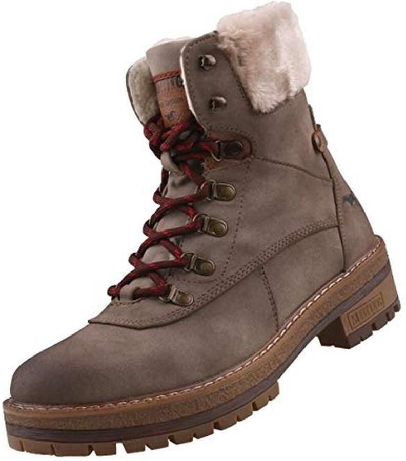 Enkellaarsjes voor Dames met Veters en Teddy Voering