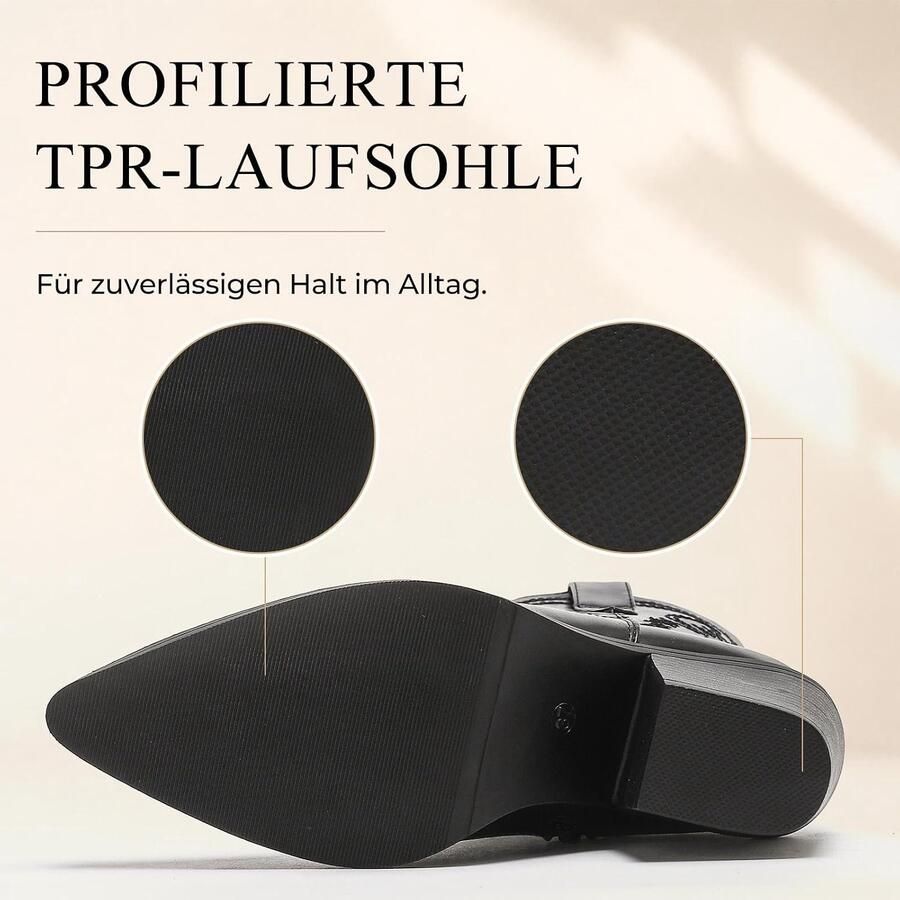 Enkellaarsjes western boots met borduurwerk hak