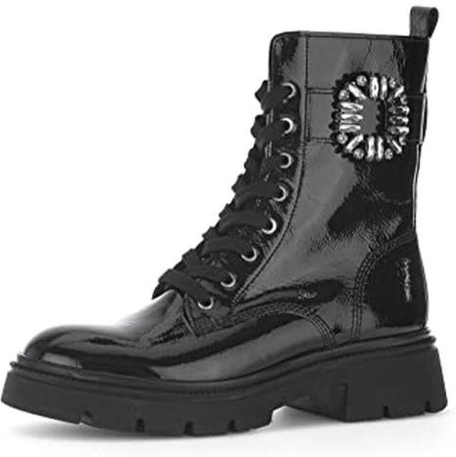 Enkellaarzen Dames Combat Laarzen met Verwisselbaar Voetbed