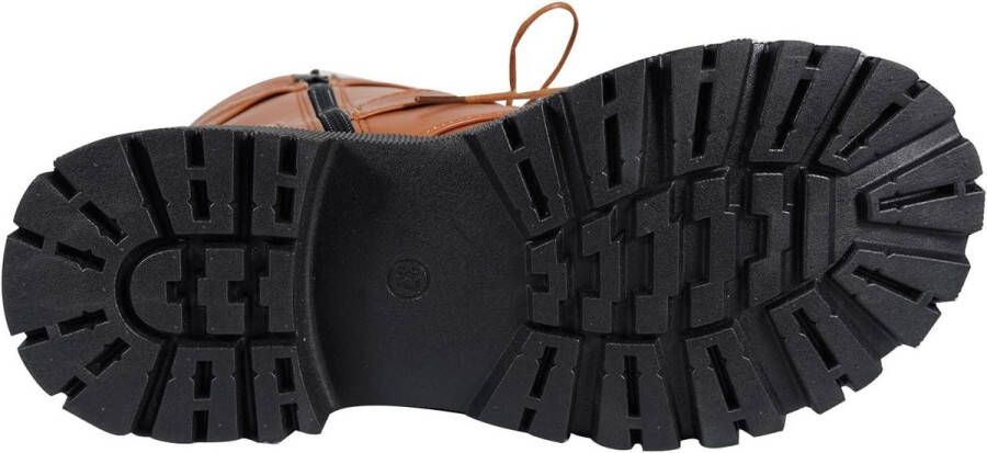 Enkellaarzen Dames Werklaarzen Combat Walking Zwarte Veterlaarzen Platform Lederen Booties Lichtbruin