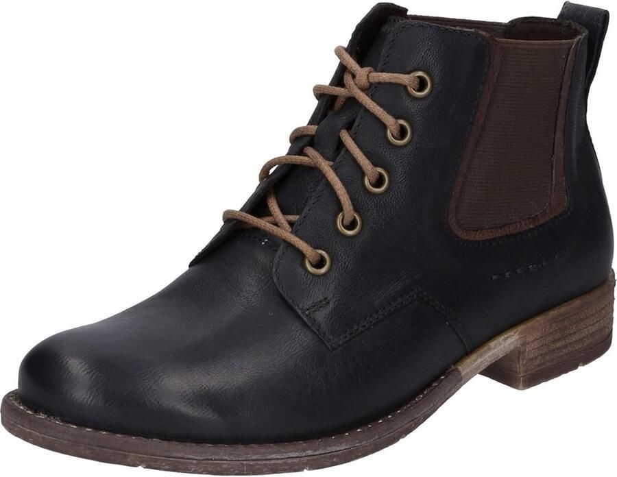 Enkellaarzen van Nappaleder met Vetersluiting en Verwisselbaar Voetbed