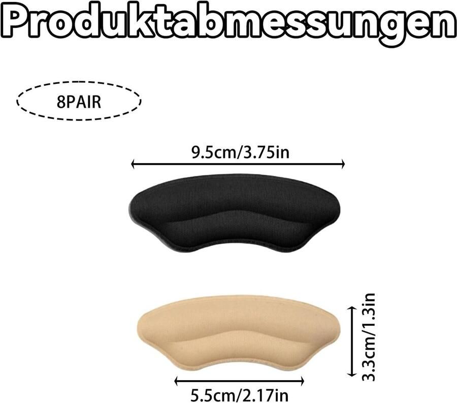 Ergonomische hielkussens voor schoenen 8 paar zelfklevende hielbeschermers voor laarzen en werkschoenen ideaal voor dagelijks gebruik en comfort