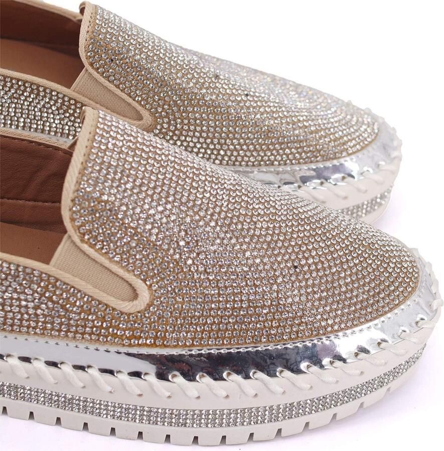 Espadrilles Met Glanzende Zilveren Pailletten