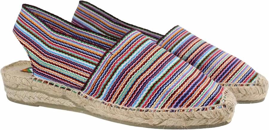 Espadrilles met lage sleehak en strependesign (handgemaakt in Spanje)