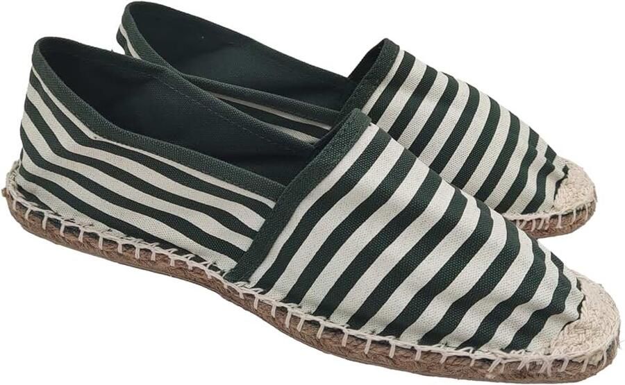 Espadrilles voor en van canvas zomerschoenen slip-on klassieke platte espadrilles met rubberen onderkant