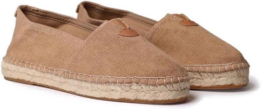 Espadrilles voor heren platte veters esparto zool canvas leer rubberen loopzool klassiek design