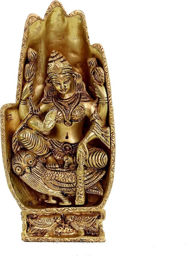 ESplanade Messing Lakshmi Laxmi godin Murti idool standbeeld sculptuur beeldje Pooja Idols woondecoratie goud 7 inch
