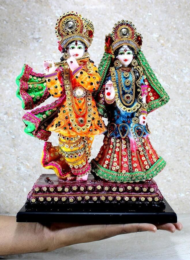 ESplanade Radha Krishna Kishan Murti Idool standbeeld sculptuur hars (Radha Krishna staande)