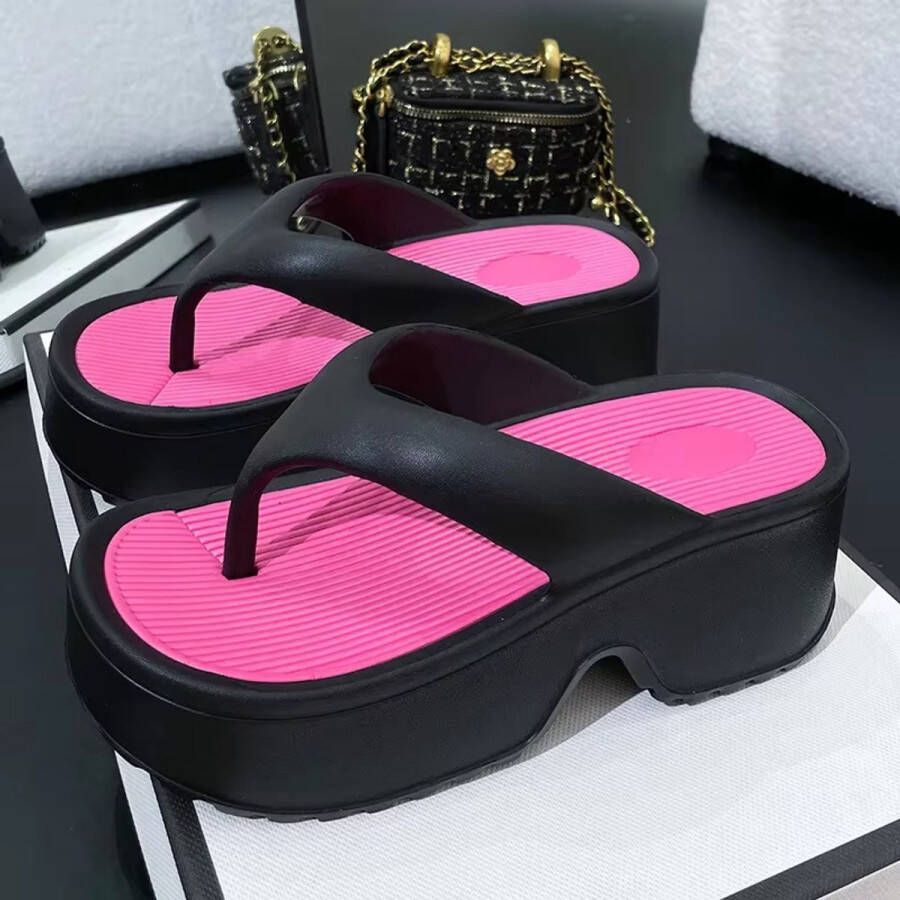 EVA Dames Slippers met Plateauzool en Hoge Hak Comfortabele Zomerslippers Lichtgewicht Buitenschoenen Mode Sandalen