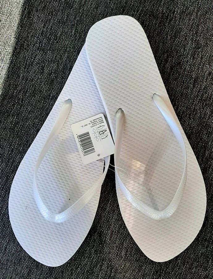 Evora teenslippers wit 1 paar witte slippers flip flops PE slipper