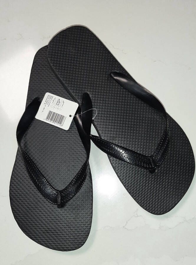 Evora teenslippers zwart 1 paar zwarte slippers flip flops PE slipper large