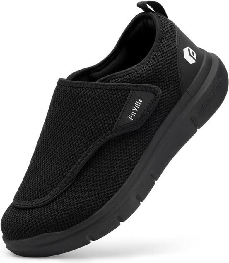 Extra Brede Comfortschoenen Heren met Klittenband voor Diabetici en Gezwollen Voeten