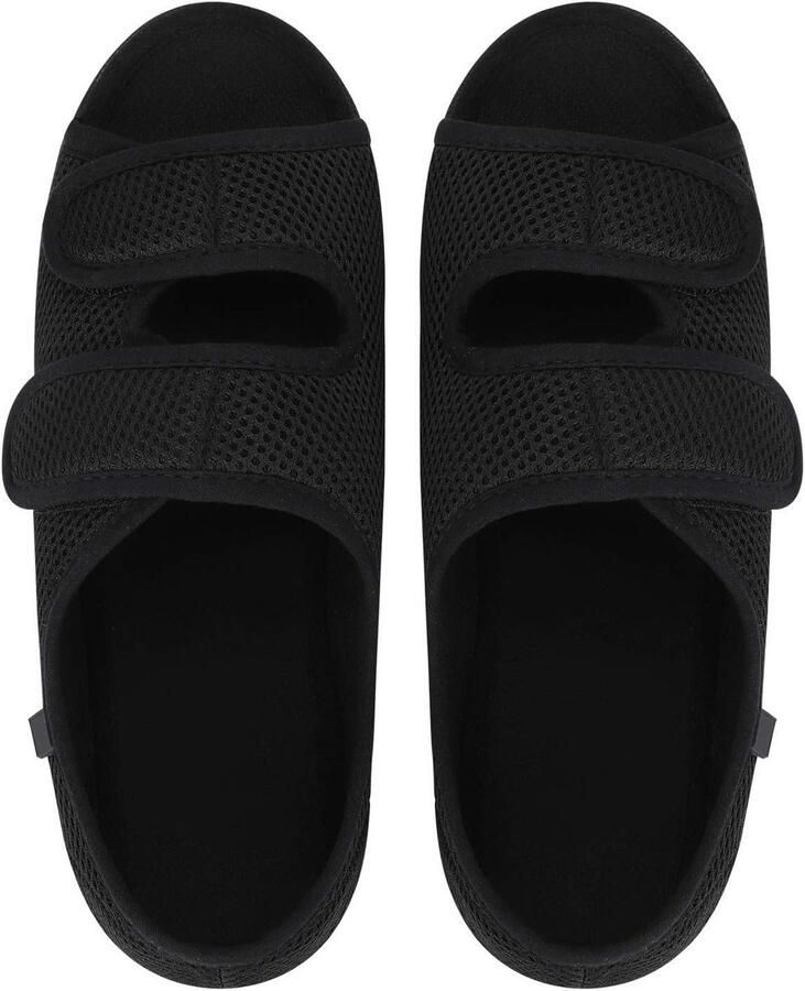 Extra Brede Dames Sandalen met Klittenbandsluiting Comfortabele Therapie Sandalen met Zachte Rubber Zool voor Volwassenen en Senioren