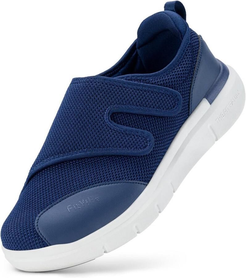 Extra Brede Diabetische Wandelschoenen Heren met Klittenband voor Gezwollen Voeten