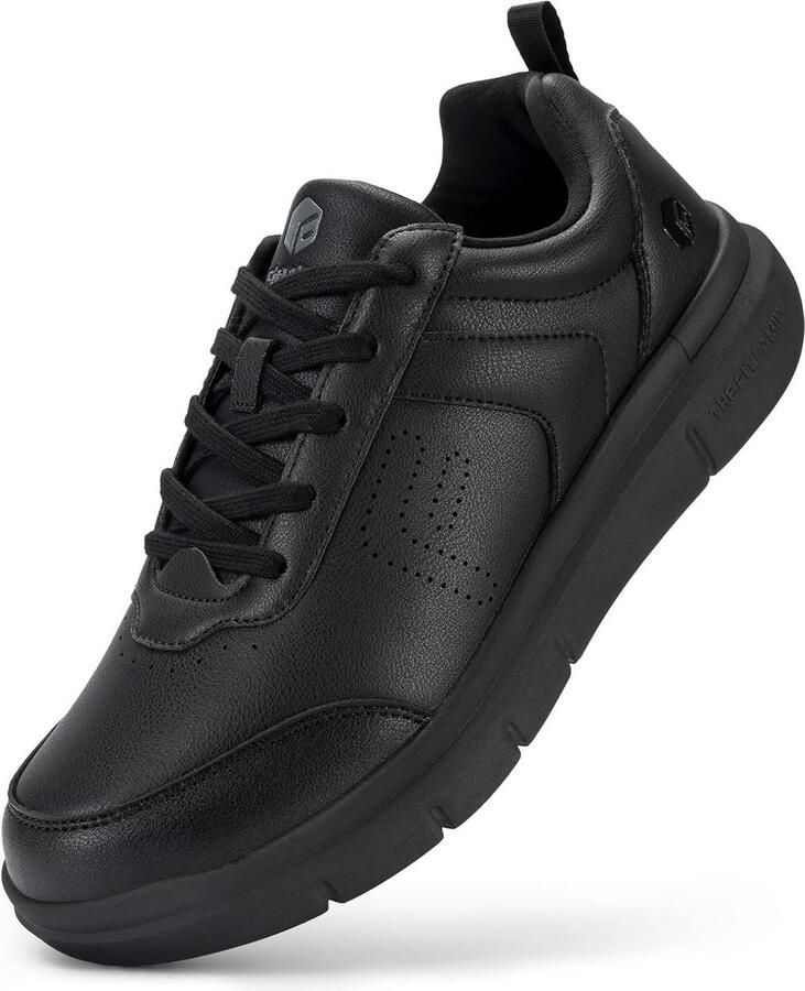 Extra Brede Leren Sneakers Heren Comfortabele Casual Sportschoenen Ademend