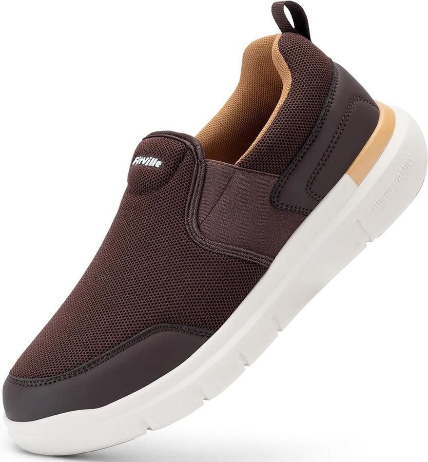 Extra Brede Instapsneakers Heren Antislip Lichtgewicht Wandelschoenen