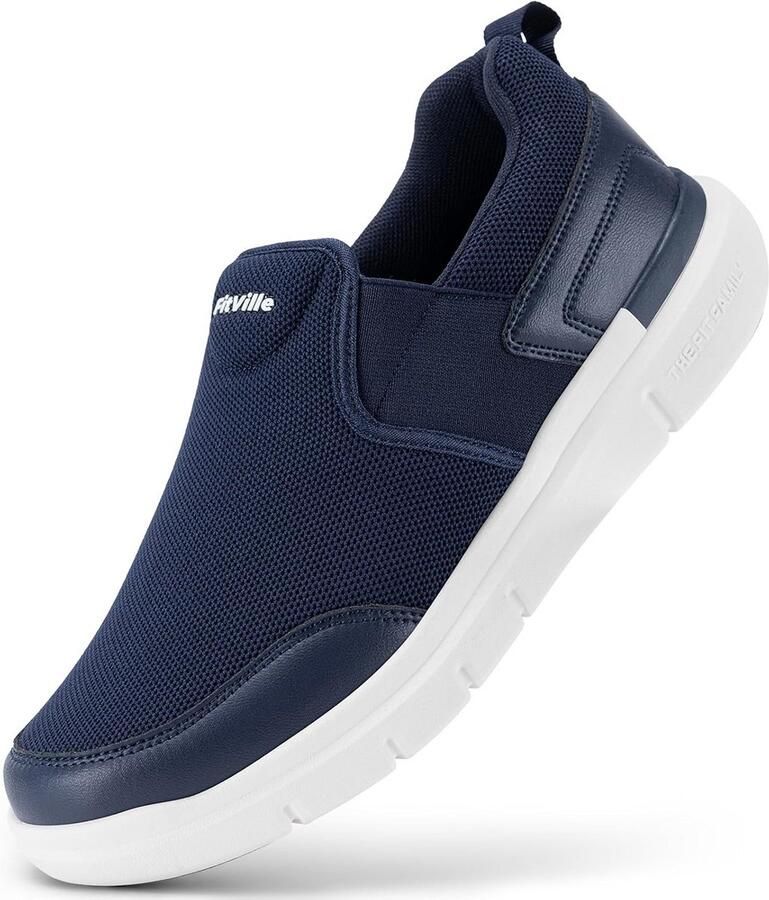 Extra Brede Instapsneakers voor Heren Antislip Wandelschoenen Lichtgewicht Ademend