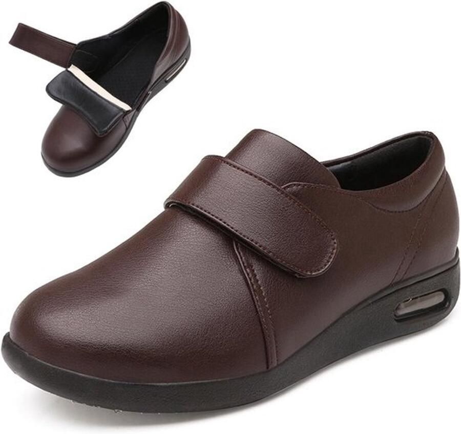 Extra Brede Orthopedische Herenschoenen Verstelbare Comfortschoenen voor Diabetici en Gezwollen Voeten