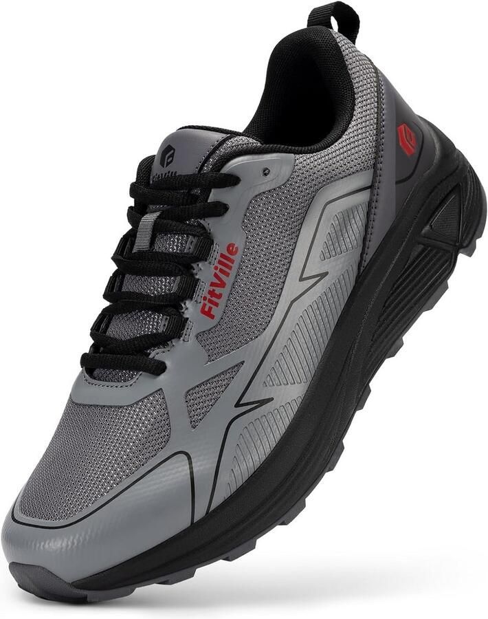 Extra Brede Heren Trailschoenen Lichtgewicht Trekking en Hardloopschoenen