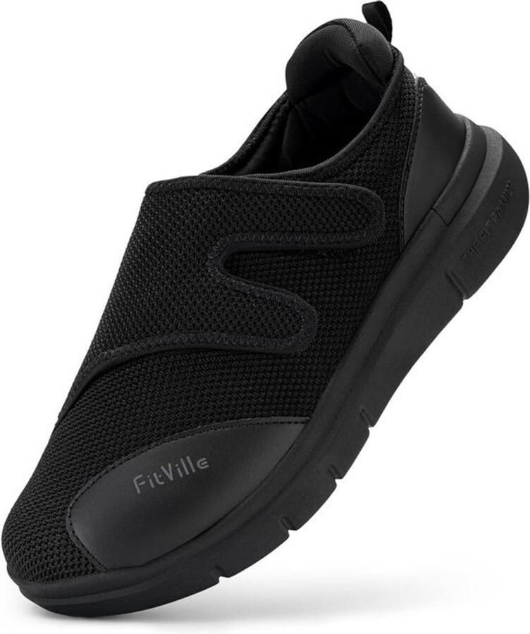 Extra Brede Wandelschoenen Heren met Klittenband voor Gezwollen Voeten en Diabetici