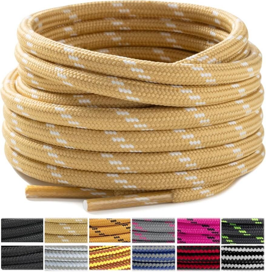 Scheurvaste ronde schoenveters voor wandelschoenen en trekkingschoenen 2 paar tot