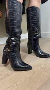Fae Croco Boots Zwart