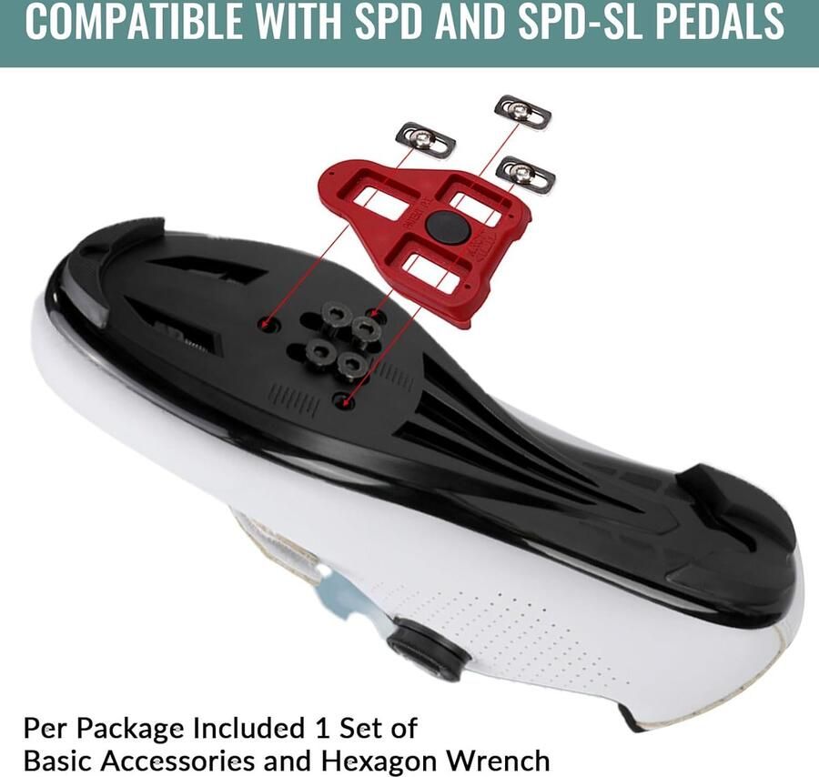 Hoge kwaliteit unisex fietsschoenen voor heren geschikt voor Look SPD en SPD-SL cleats ideaal voor wielrennen