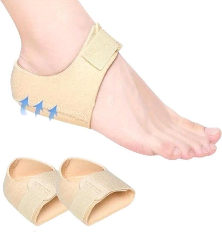 Fasciitis-hielbescherming (verpakking van 2 stuks) gel-hielkussen verlichting van hielpijn hielkussen geschikt voor achillespeesontsteking droge huid (huidskleur