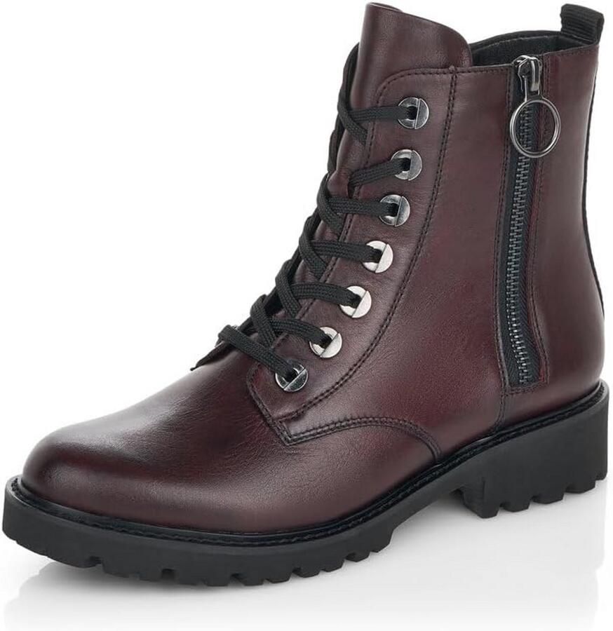 Dames Enkellaarsjes Blauw met Veters en Verwisselbaar Voetbed