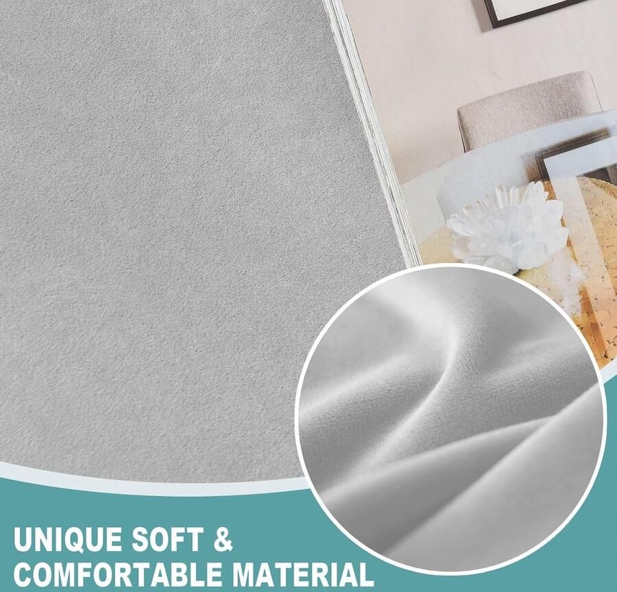 Fauteuil Cover Fluwelen fauteuil Cover 1 2 3-zits fauteuil hoezen zachte fauteuil Protector antislip met elastische bodem meubels beschermer voor kinderen Huisdieren licht grijs-2 stoelen