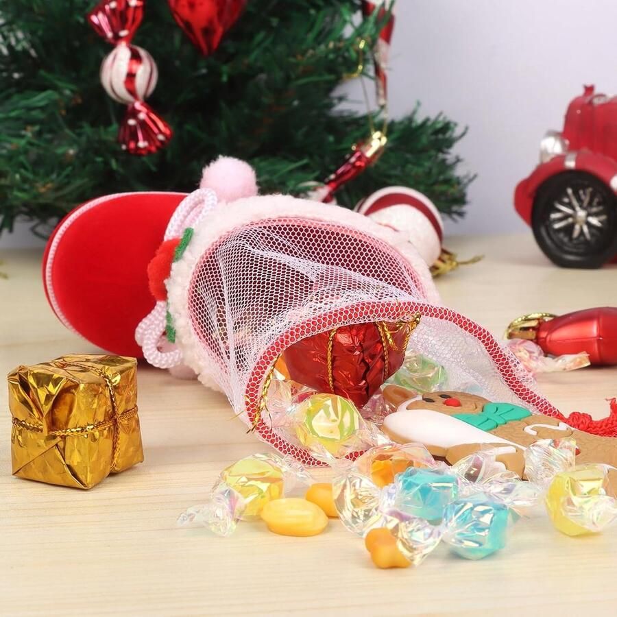 Feestelijke kerstcadeauzakken in de vorm van laarzen Set van 2 Perfect voor snoep en geschenken Kerstversiering en feestaccessoires