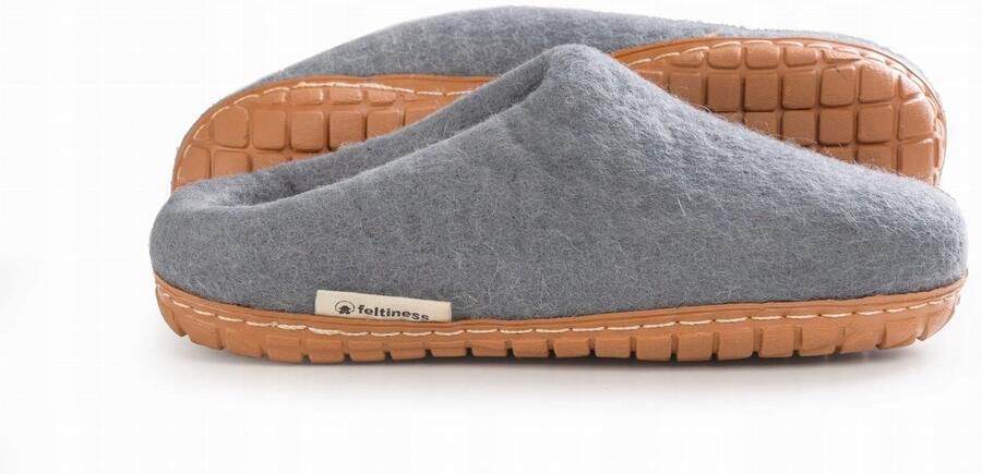 Feltiness Wol Zomerse Pantoffels met Rubberen Zool