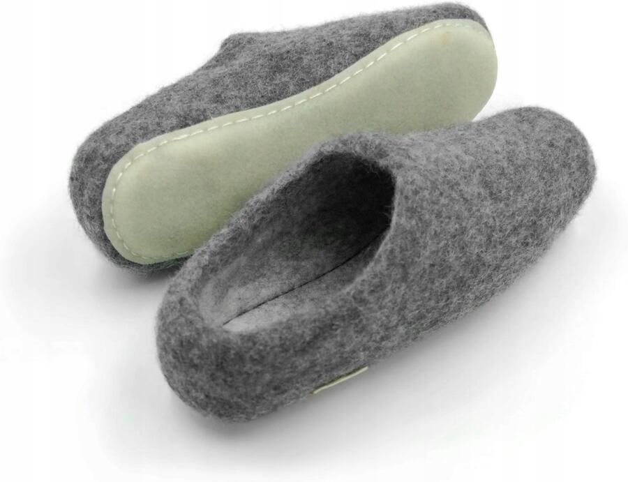 Feltiness Wolle Pantoffels Dames Handgemaakt met Rubberen Zool