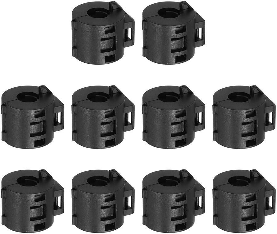 Ferriet-filters ringkern RFI EMI ruisonderdrukking kabelclip ID 8 mm lengte 23 mm met basis voor elektronische apparaten industrie zwart stuks