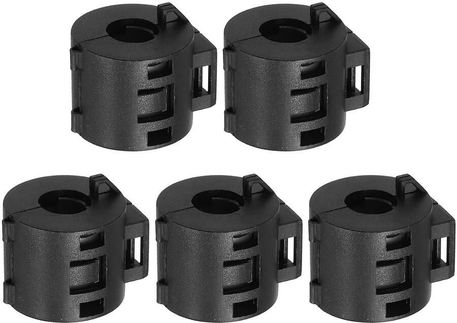 Ferrietring filterkern ruisonderdrukking RFI EMI kabelbinders ID 8 mm lengte 23 mm met basis voor elektronische apparaten industrie zwart 5 stuks